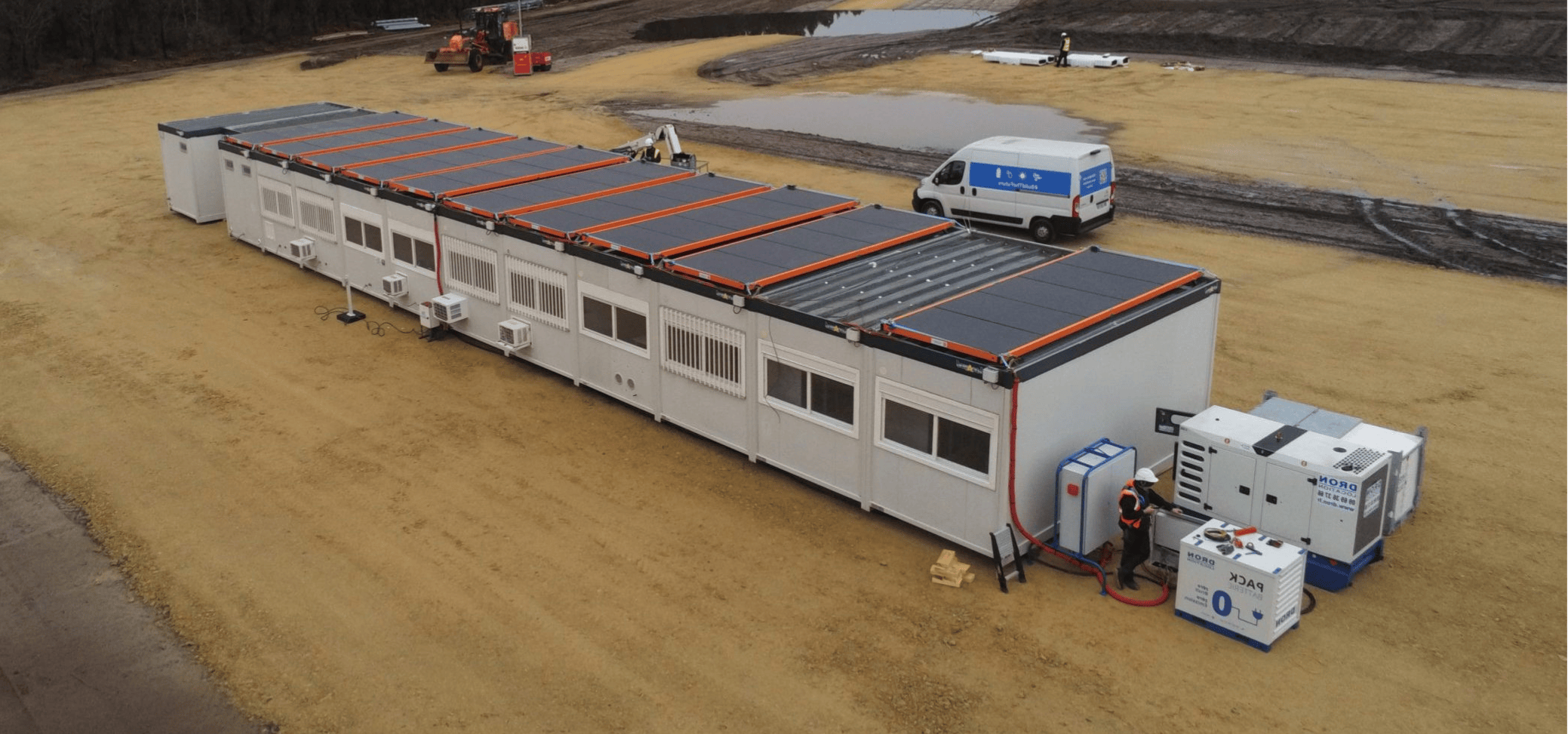 Cadre solaire EZWATT pour bungalows de chantier | Flex-Grid