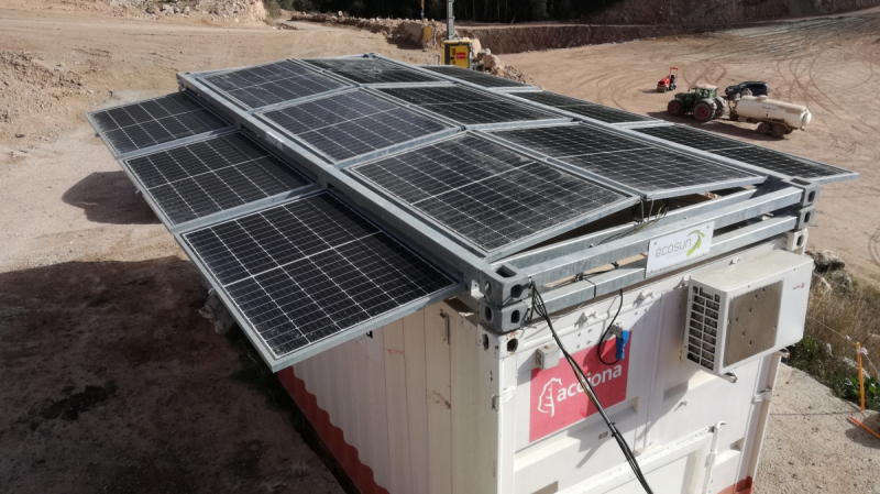 Châssis solaire mobile pour production photovoltaïque temporaire