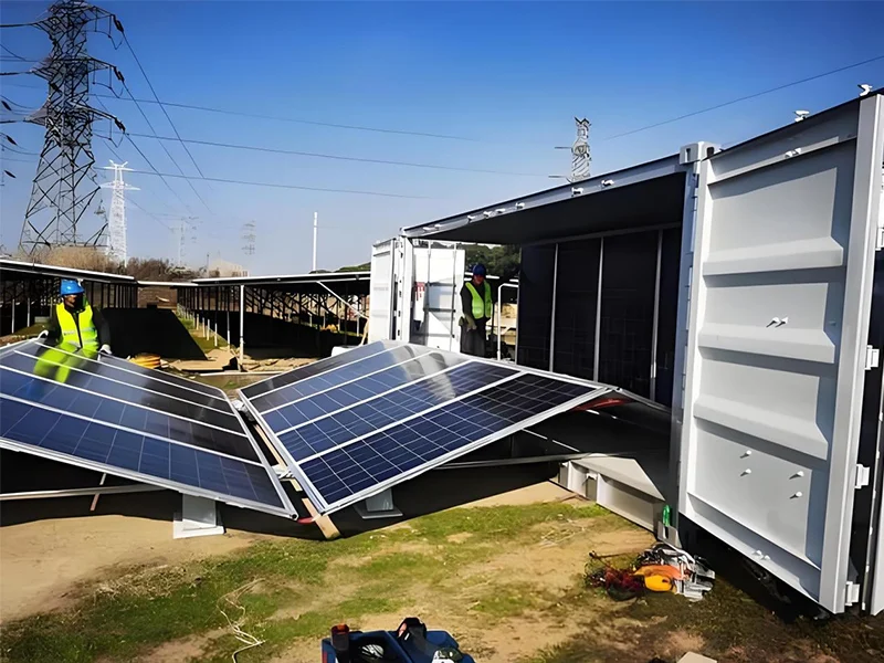 Déploiement d'un container photovoltaïque sur site temporaire