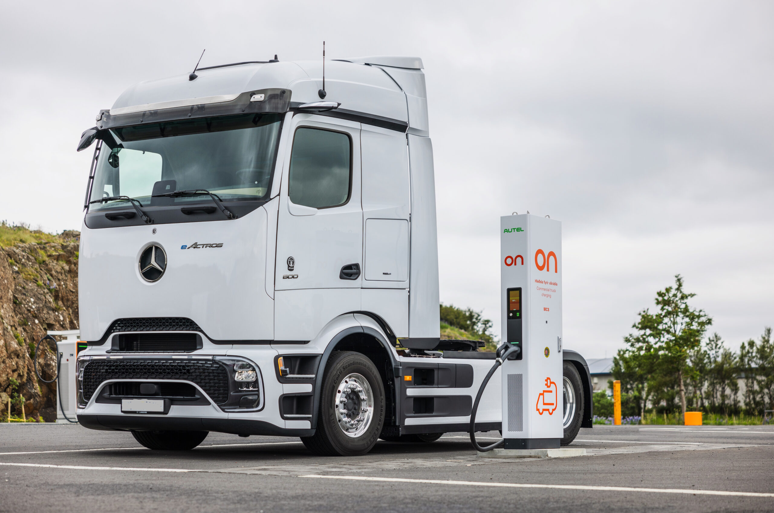 Recharge temporaire de camions électriques sur chantier