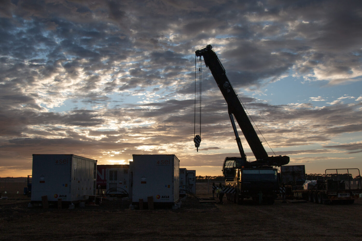 Chantier au coucher du soleil, visuel d’illustration Flex-Grid