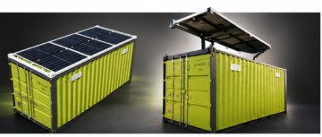 Frame-Watt® 6 installé sur un conteneur, présenté dans deux positions