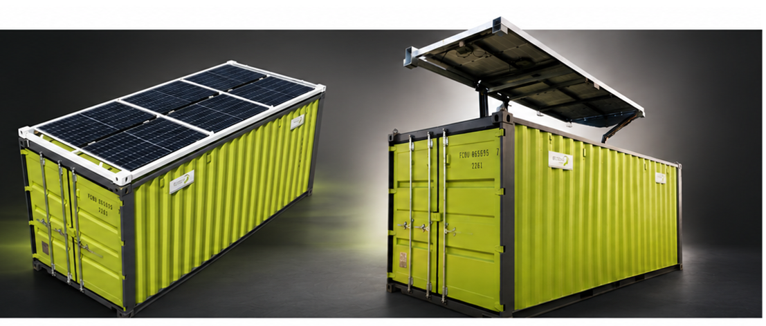 Frame-Watt® 6 installé sur un conteneur, présenté dans deux positions