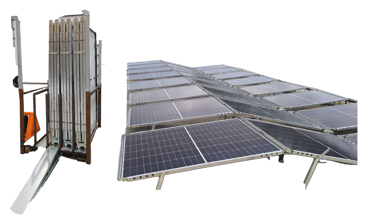 Système solaire Solar-Wings® présenté replié et déployé